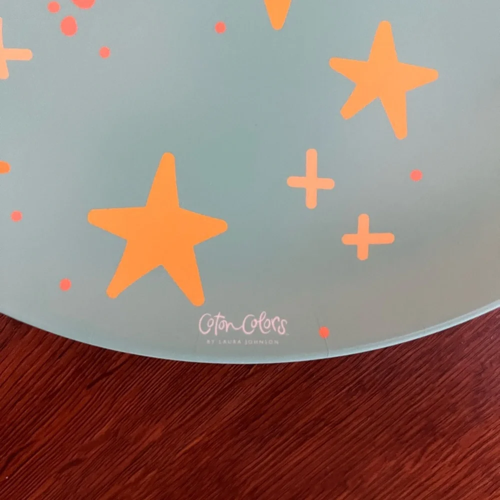 (2) Oh Joy! Star Pattern Plate - Blue and Gold - Coton Colors - Picture 2 of 2